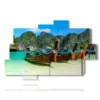 paintings boats on the seashore - version: 10 pannelli 173x114cm