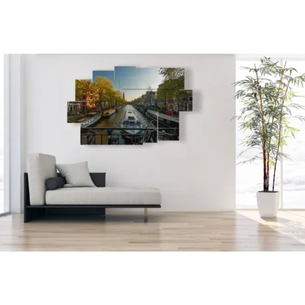 Print with photos of the channels in Amsterdam