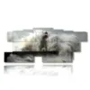 painting lighthouse in the storm of the sea - version: 13 pannelli 239x101cm