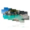 tableaux sur la mer sarde parmi les rochers - version: 9 pannelli 200x111cm