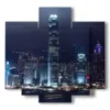 marco de fotos de hong kong por la noche - version: 5 pannelli 89x85cm
