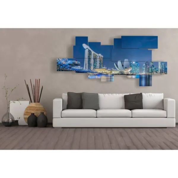 Singapore beach photos illuminated paintings at night