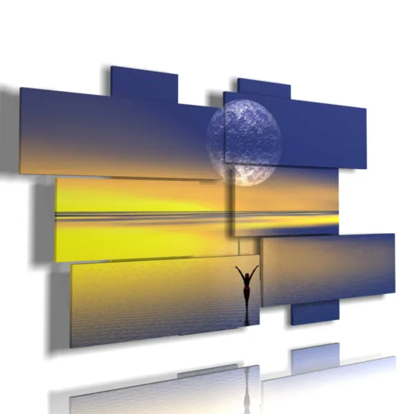 Fantasiebilder von Frau und Mond