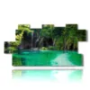surrounded by greenery for the paintings at plitvice lake in croatia - version: 11 pannelli 202x103cm