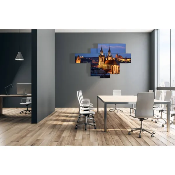 Print a nighttime city scene.