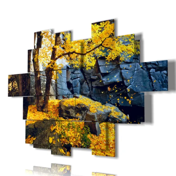 quadri foglie gialle