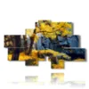 autumn paintings leaves in yellow - version: 8 pannelli 187x113cm