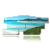 painting overlooking the sea and the beach in the whitsunday archipelago in australia - version: 13 pannelli 239x101cm