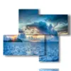 bild meer und himmel in einem sommerlichen sonnenuntergang - version: 4 pannelli 94x77cm