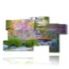 tableau moderne fleurs dans un paysage du japon - version: 9 pannelli 184x106cm