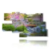 modern painting flowers in a landscape of japan - version: 9 pannelli 180x103cm