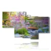 modernes bild blumen in einer landschaft japans - version: 7 pannelli 171x102cm
