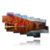 tableaux paysages d automne se refletant dans le lac - version: 9 pannelli 200x111cm