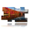 paintings autumn landscapes reflected in the lake - version: 10 pannelli 186x105cm