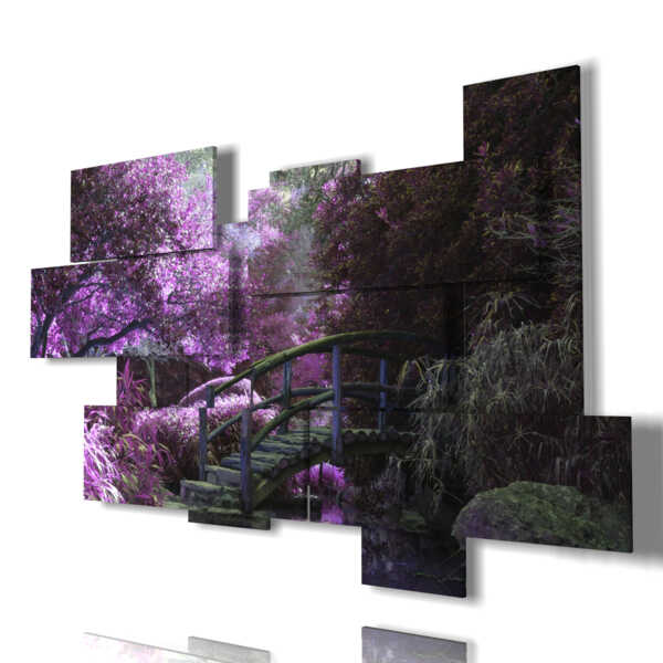 tableaux floraux modernes dans un monde violet