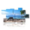 tableaux au bord de la mer perfect paradise beach plage idyllique a ilha grande rio do janeiro - version: 10 pannelli 200x106cm