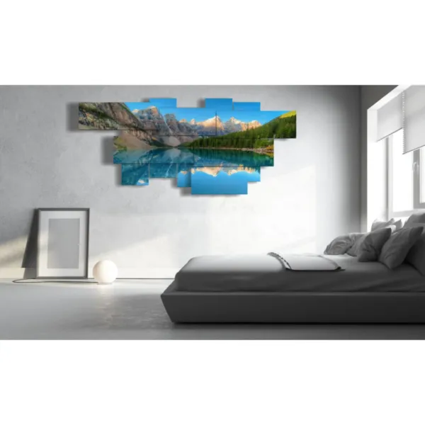 poster con lago e montagna