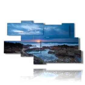 cuadros con mar al atardecer