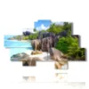 quadri paesaggi di mare anse source d argent beach la digue island seyshelles - version: 8 pannelli 185x113cm
