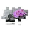 pictures with purple orchid flowers lying in the stones - version: 19 pannelli 260x152cm