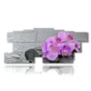 quadretti con fiori di orchidee viola adagiate nei sassi - version: 13 pannelli 239x101cm