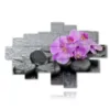 pictures with purple orchid flowers lying in the stones - version: 15 pannelli 232x153cm