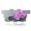 quadretti con fiori di orchidee viola adagiate nei sassi - version: 12 pannelli 232x107cm