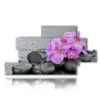 cuadros con flores de orquideas purpuras en las piedras - version: 12 pannelli 220x119cm