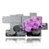 pictures with purple orchid flowers lying in the stones - version: 10 pannelli 200x106cm