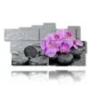 pictures with purple orchid flowers lying in the stones - version: 11 pannelli 197x106cm