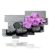 pictures with purple orchid flowers lying in the stones - version: 10 pannelli 188x117cm