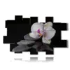 tableaux modernes orchidees et pierres sur fond noir - version: 20 pannelli 244x151cm