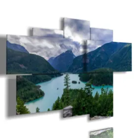 landscape paintings with panoramic mountain scenes