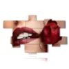paintings with sensual photos red rose mouth - version: 16 pannelli 236x146cm
