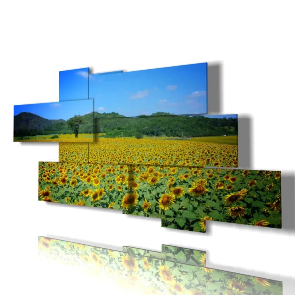 quadri di girasoli astratti