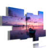 quadri mare e barche in un tramonto da sogno