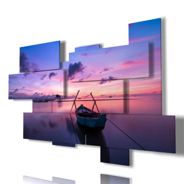 Print sea and boats.