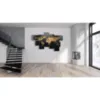 Wandbild mit goldenem Weltmotiv