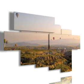 peintures de montgolfières en vol