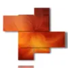 painting with modern abstract paintings in a veiled orange - version: 4 pannelli 115x98cm