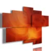 tableau avec des tableaux abstraits modernes dans une teinte ora