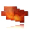 painting with modern abstract paintings in a veiled orange - version: 7 pannelli 173x106cm