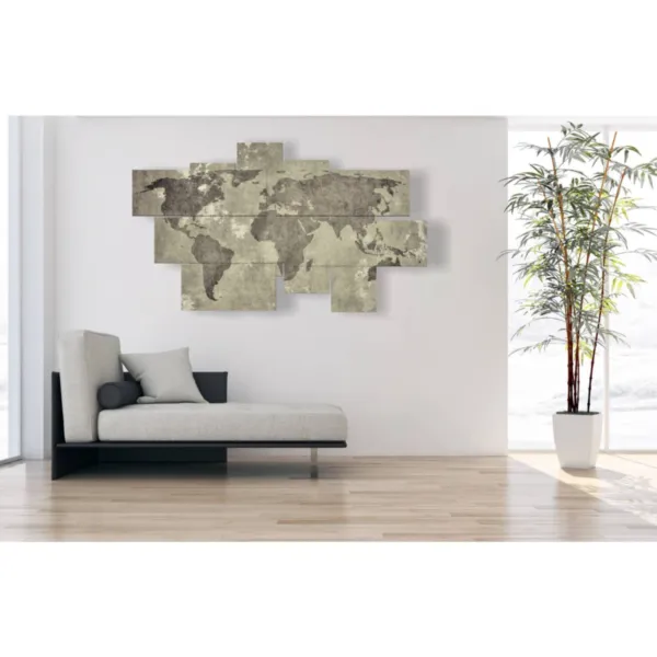 Muraux avec un tableau du monde gris