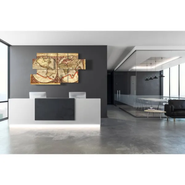 Impreshiones del mundo abstracto con mapa