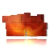 painting with modern abstract paintings in a veiled orange - version: 11 pannelli 197x106cm