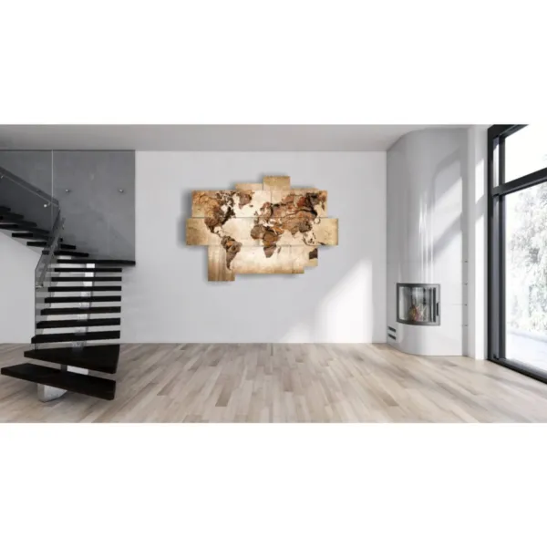 Paintings with a world map