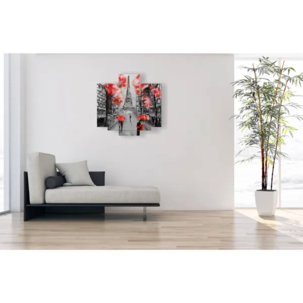 Cuadros París lluvia y besos
