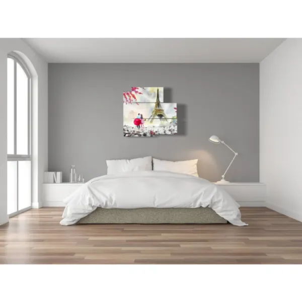 quadro città sotto la pioggia