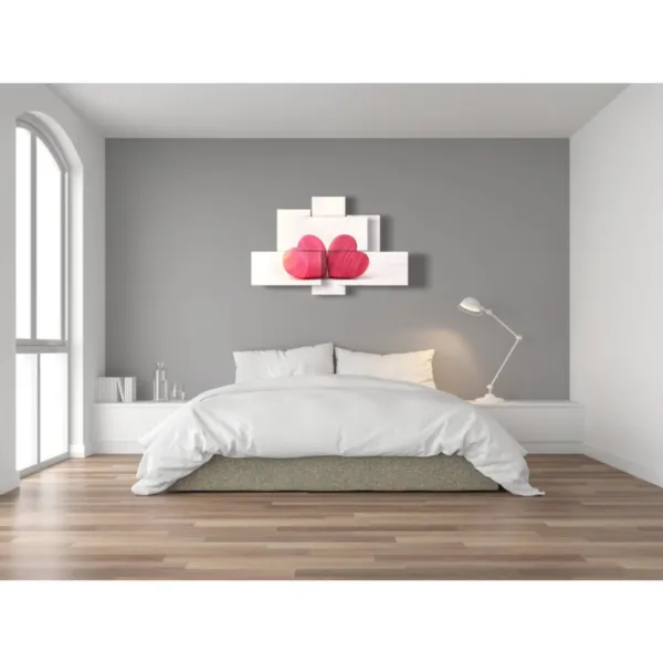 Cuadros abstractos con corazones pequeños