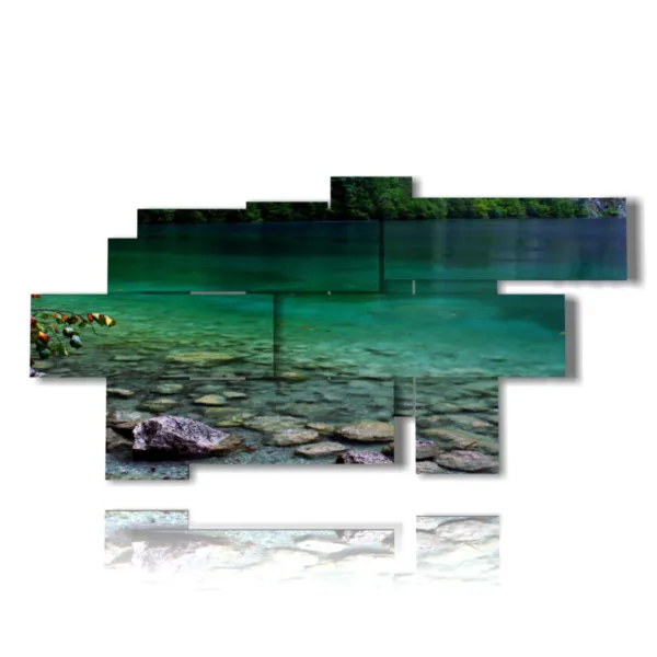 modern painting of a lake